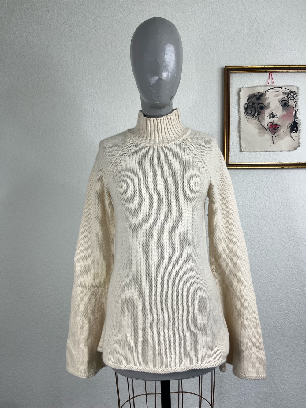 Christopher Fischer Cashmere Mock Neck Bell Sleeve Sweater